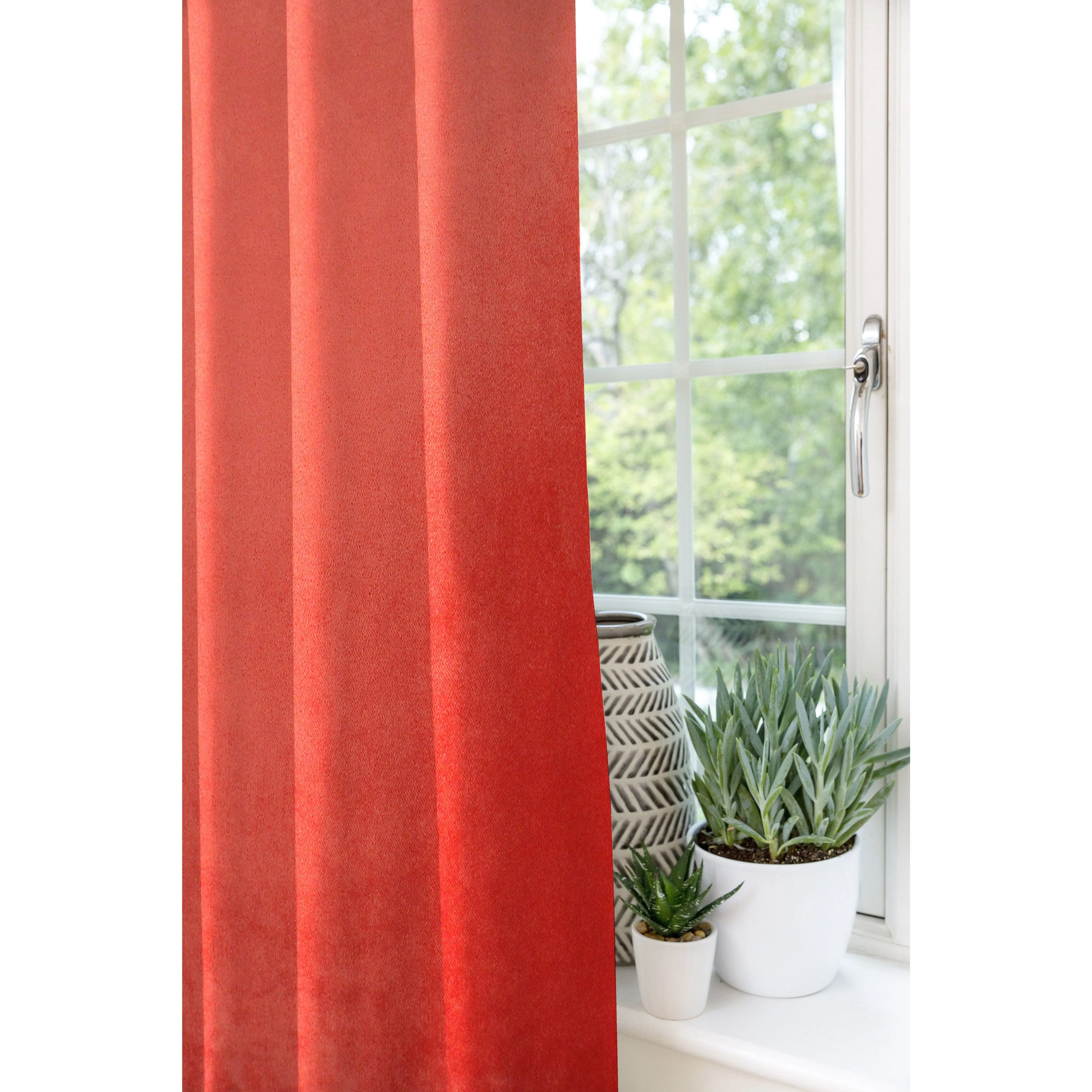 Matt Coral Pink Velvet Curtains