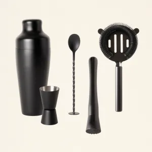 Matte Black Barware Set