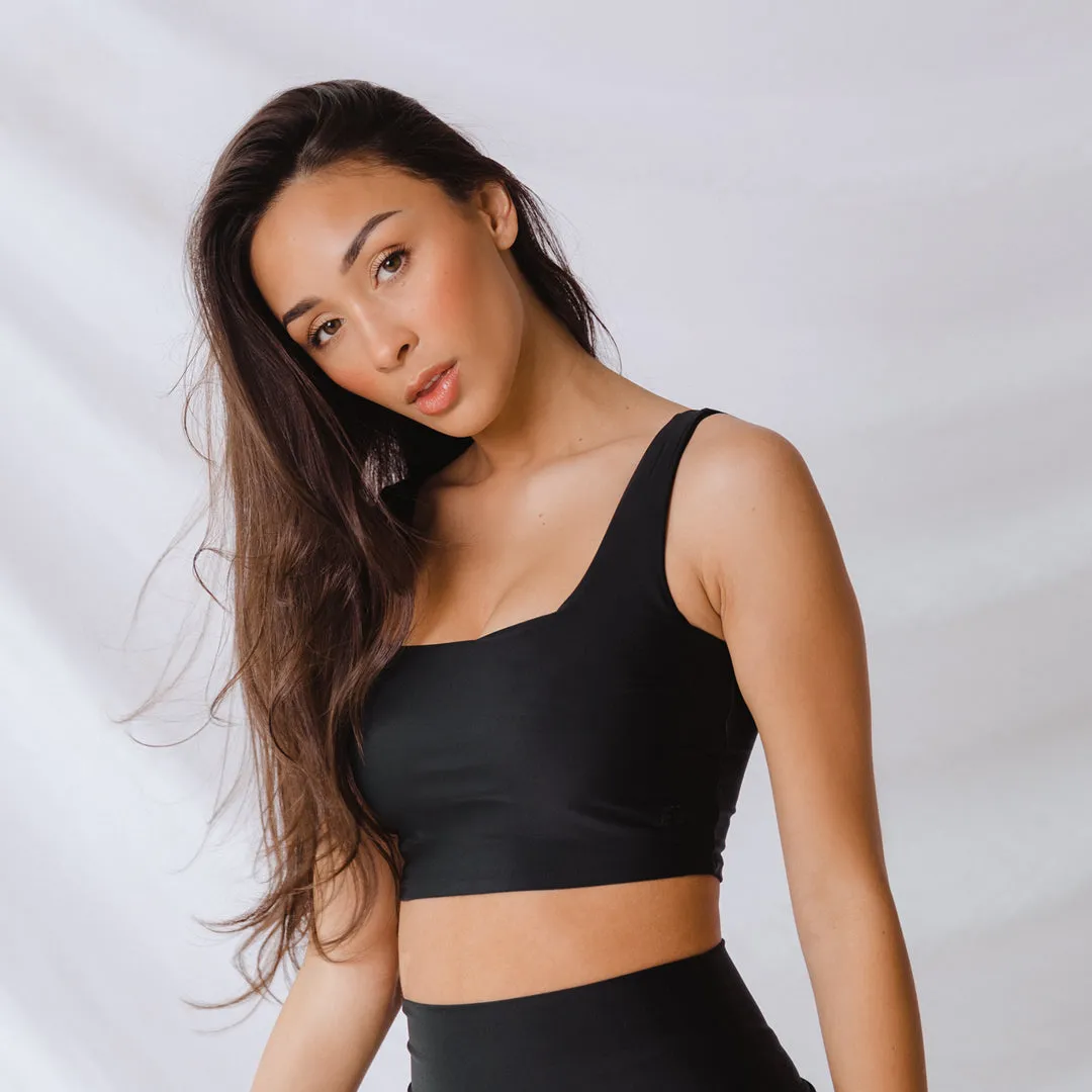 Matte Black Olivia Swim Crop