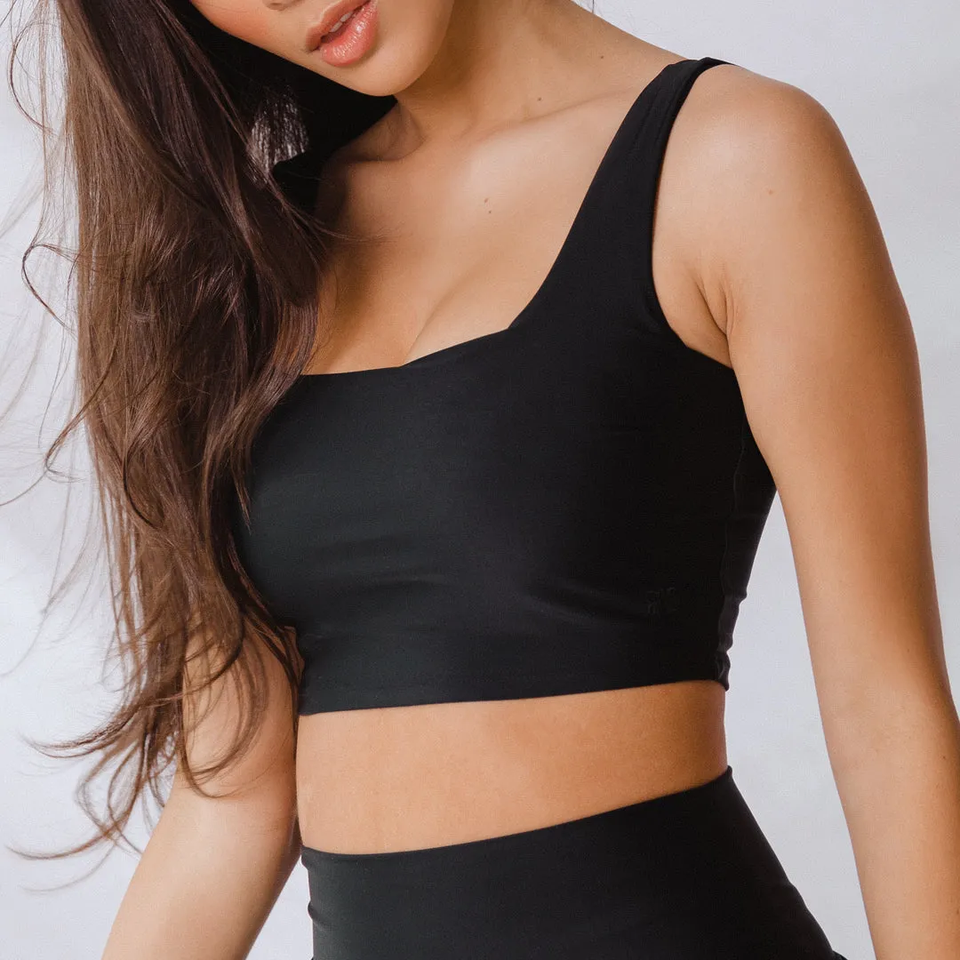 Matte Black Olivia Swim Crop