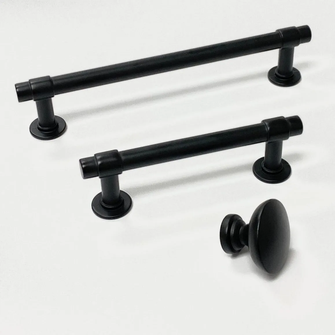 Matte Black "Farmhouse" Cabinet Knob and T-Bar Drawer Pulls