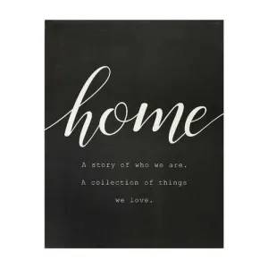 Matte Black "Home" Oversized Wall Decor