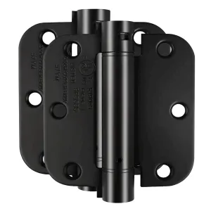 Matte Black Self-Closing 3-1/2" x 3-1/2" Spring Door Hinge (2 PACK)