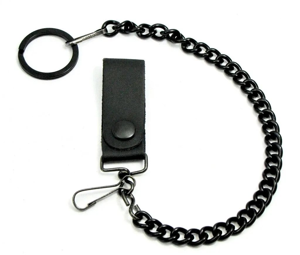 Matte Black Wallet Chain - 12"