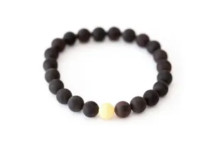 Matte Dark Amber with Butterscotch-Accent Bracelet