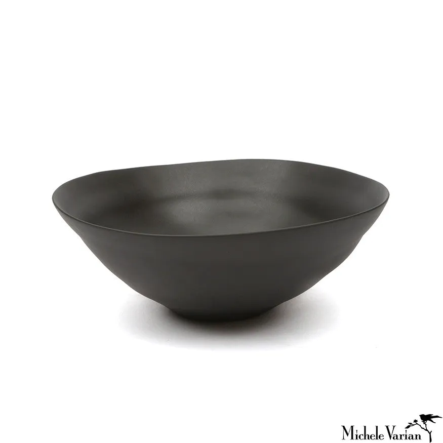 Matte Porcelain Fruit Bowls Black Set of 4