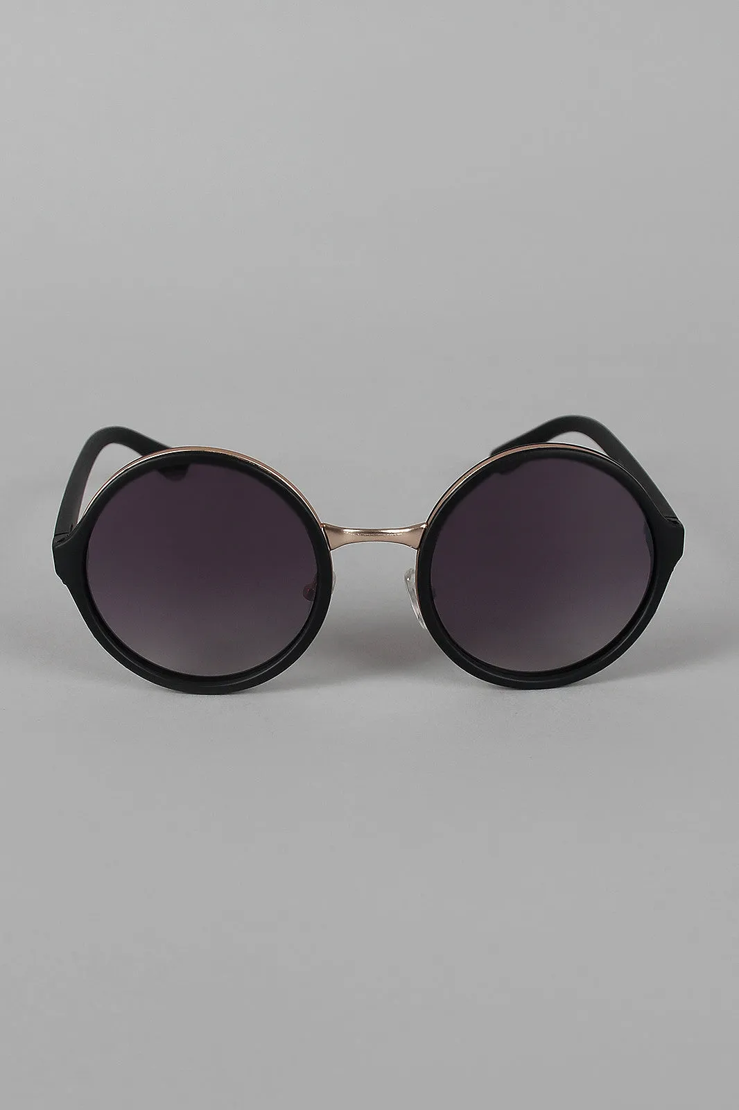 Matte Reinforced Round Sunglasses