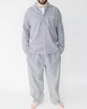 Matthew Gold Houndstooth Men’s Long Sleeve Shirt & Pajama Set