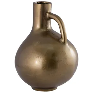 Mattice Vase, Antique Brass