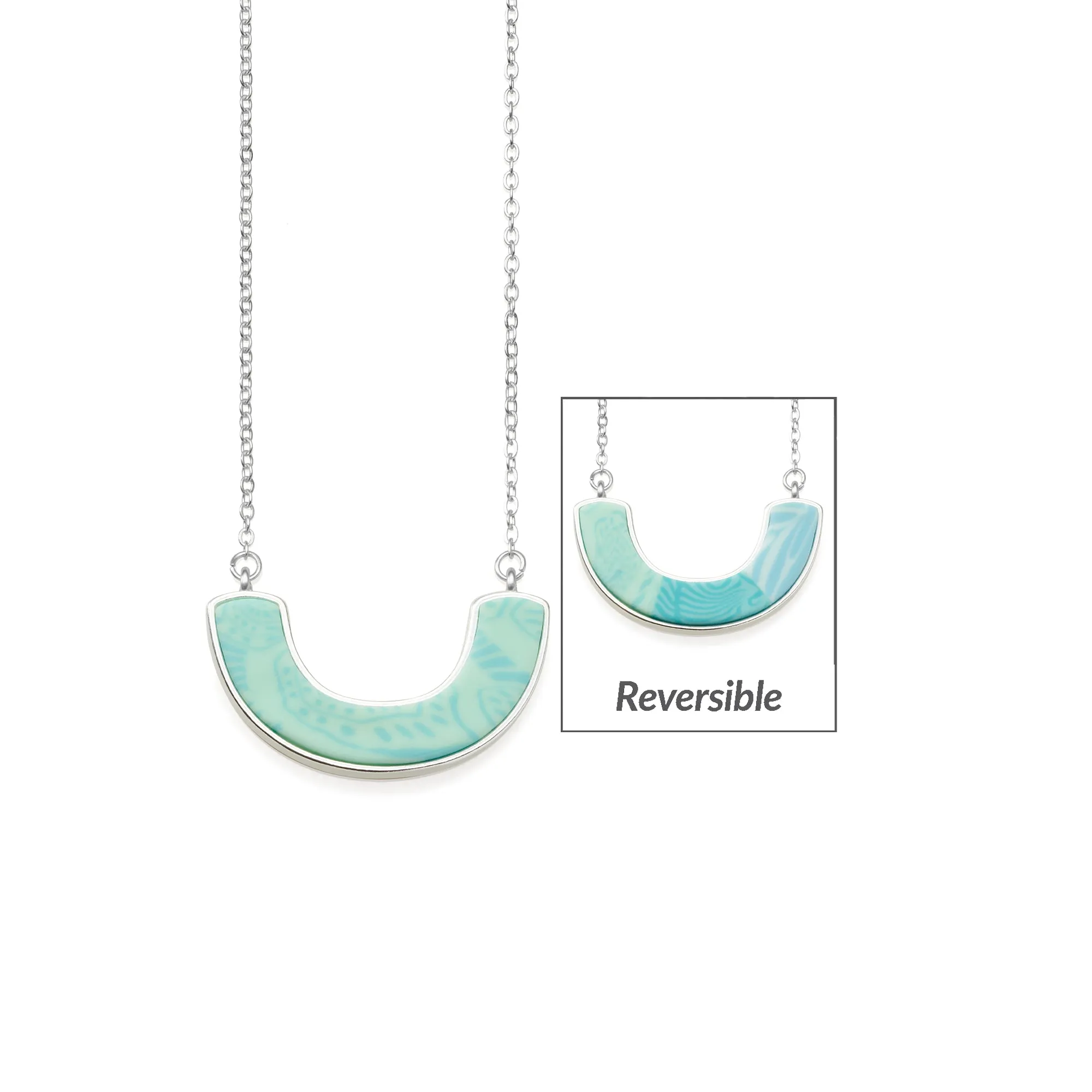 Maui Blue Reversible Cradle Necklace