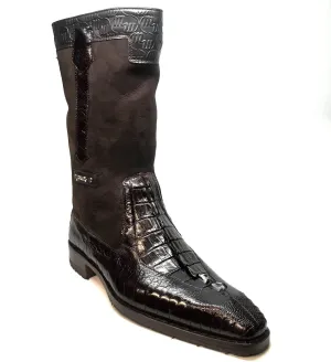 Mauri "Masculine" 2842 Brown Alligator/Ostrich Leg Dress Boots