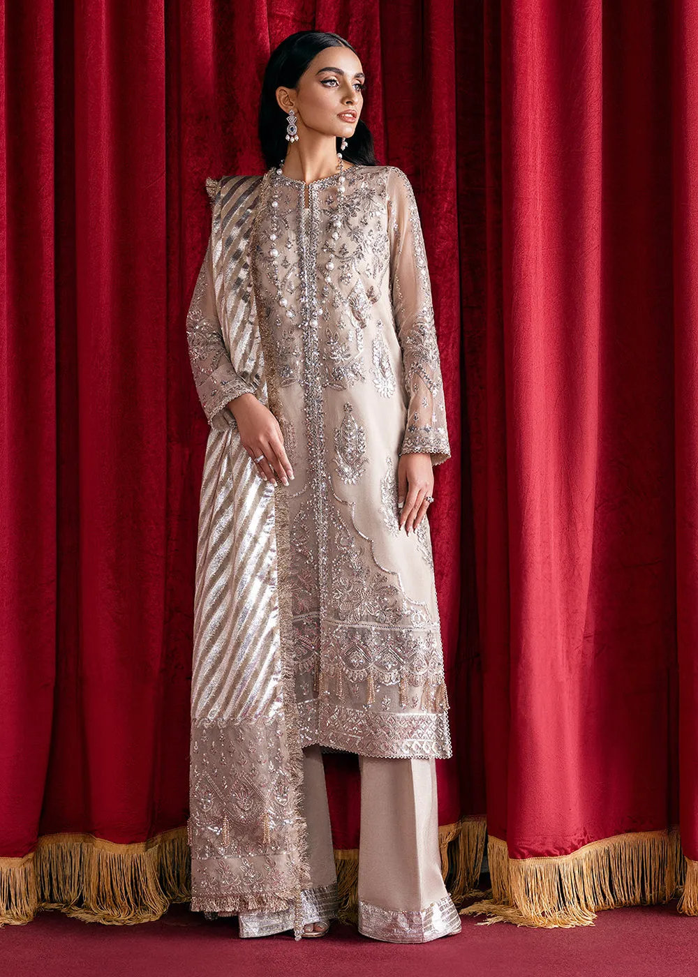 Mauve Embroidered Suit - Afrozeh Luxury Starlet Collection '23 - Pearl Dream