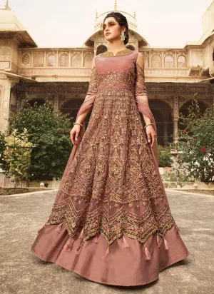 Mauve Overall Embellished Lehenga/Pant Suit