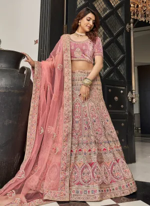 Mauve Purple Multi Embroidered Wedding Lehenga Choli