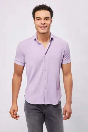 Max Colton Purple Honeycomb Short Sleeve Jersey Knit