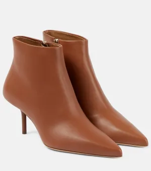 Max Mara leather ankle boots, brown