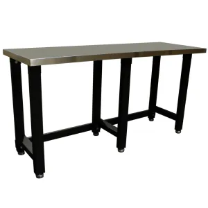 MAXIM HD 72 inch Stainless Steel Top Workbench Garage Work Bench Top Table Surface 6 Legs