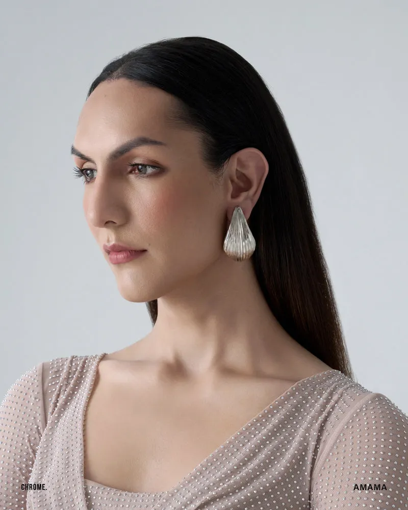 MAXIMA DROP EARRINGS IN CHROME