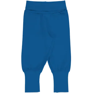 Maxomorra Blue Organic Cotton Rib Pants