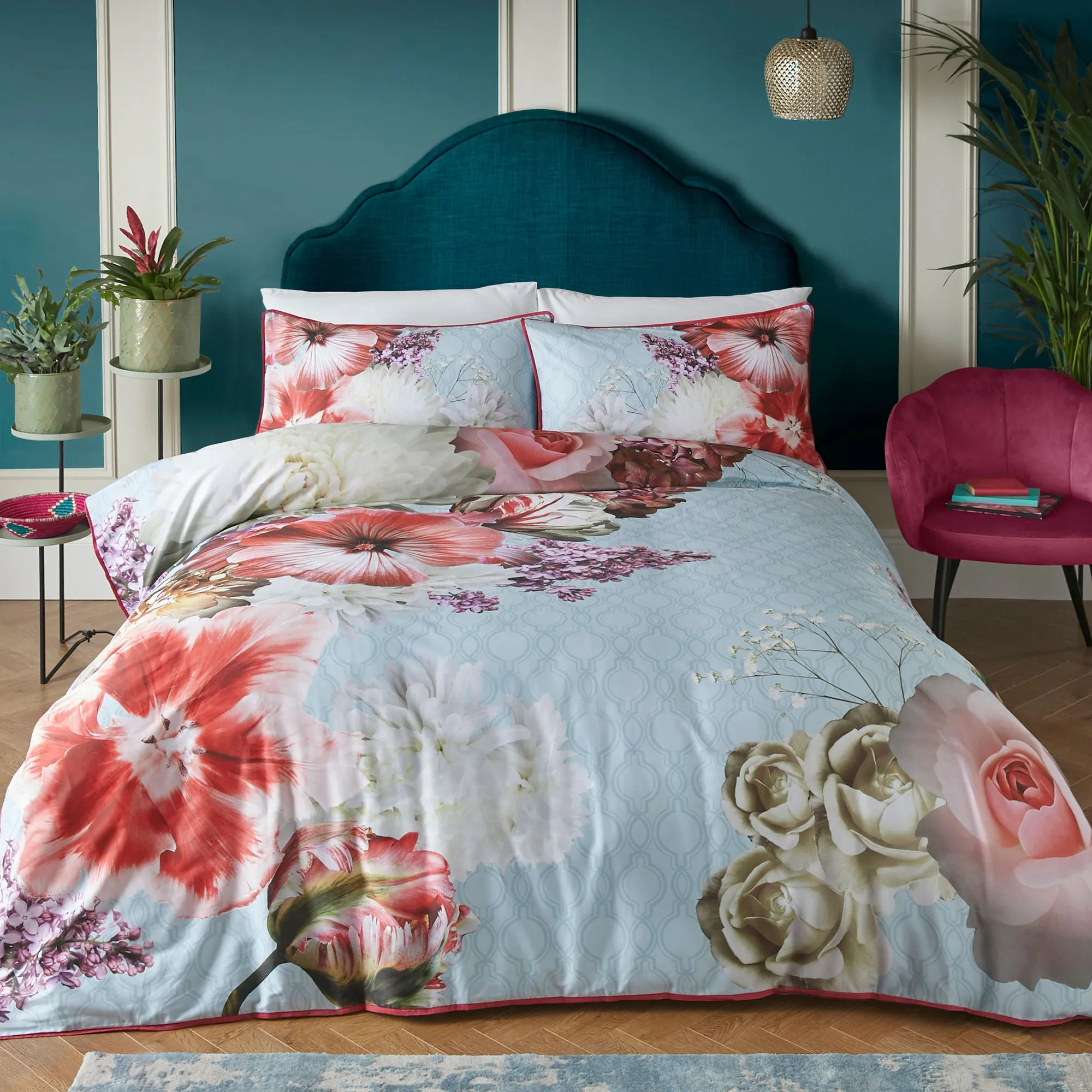 Mayfair Lady Duvet Cover Set by Laurence Llewelyn-Bowen in Blue