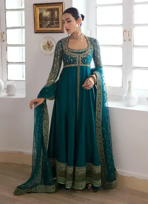 Mayna Festive Luxe Pret 23 - Afra Teal Kalidaar And Dupatta