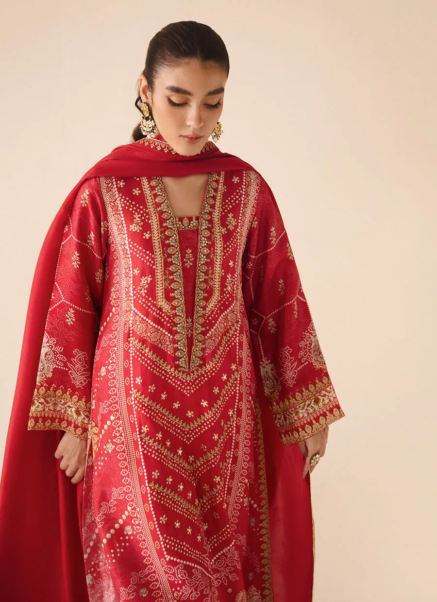 Mayna Festive Luxe Pret 23 - Aneeta Crimson Shirt And Dupatta