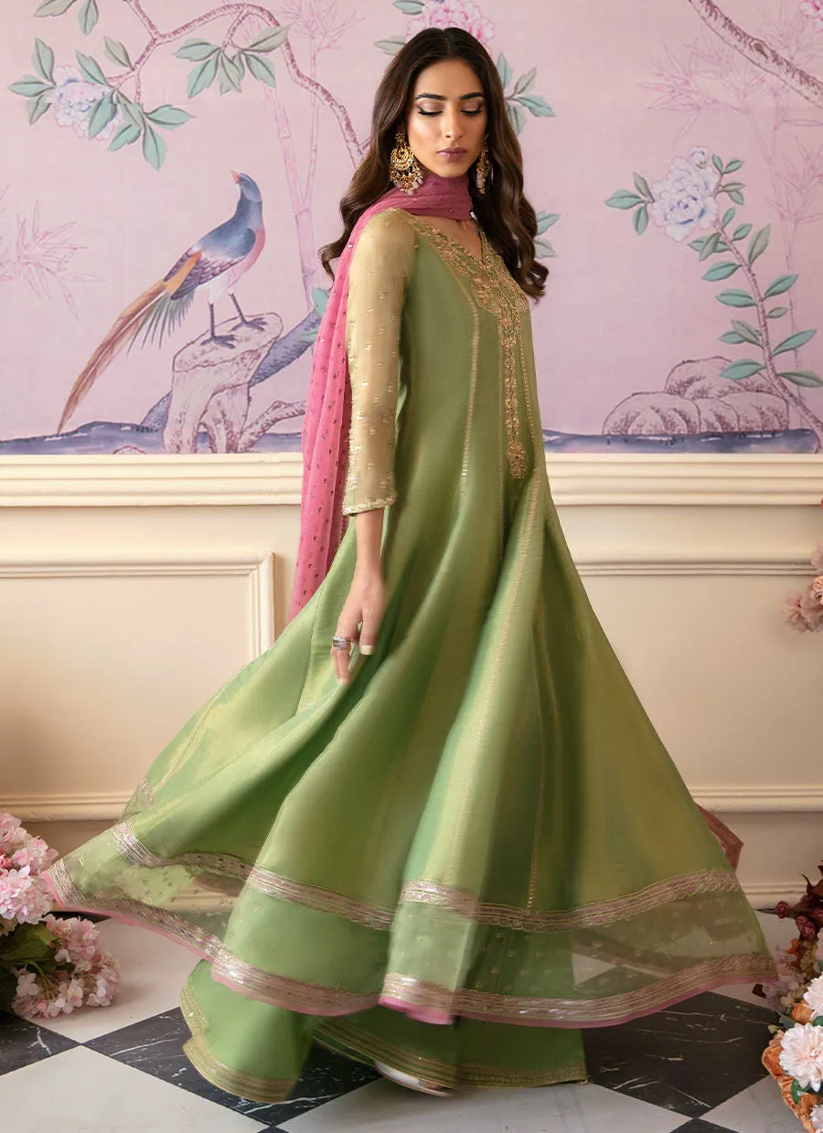 Mayna Festive Luxe Pret 23 - Anisa Apple Green Kalidaar And Dupatta