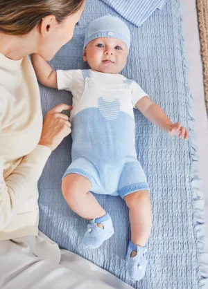 Mayoral Baby Boys ECOFRIENDS Organic Blue Knit Overalls & Shirt Set