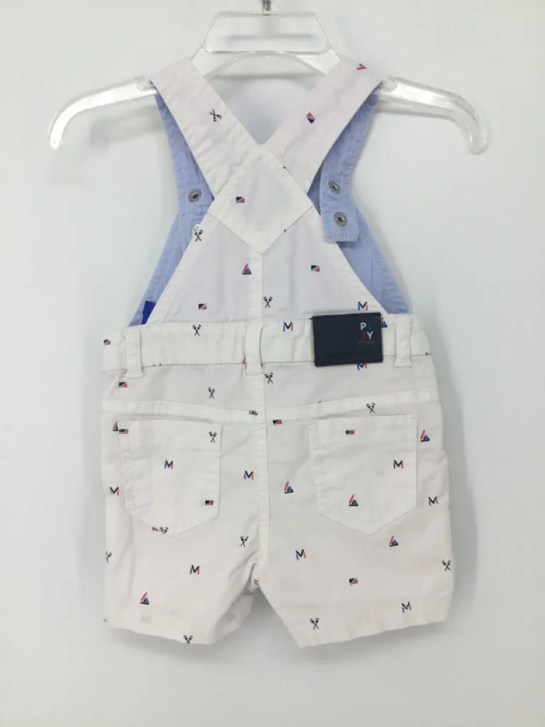 Mayoral Child Size 6 Months White Nautical Overalls - boys