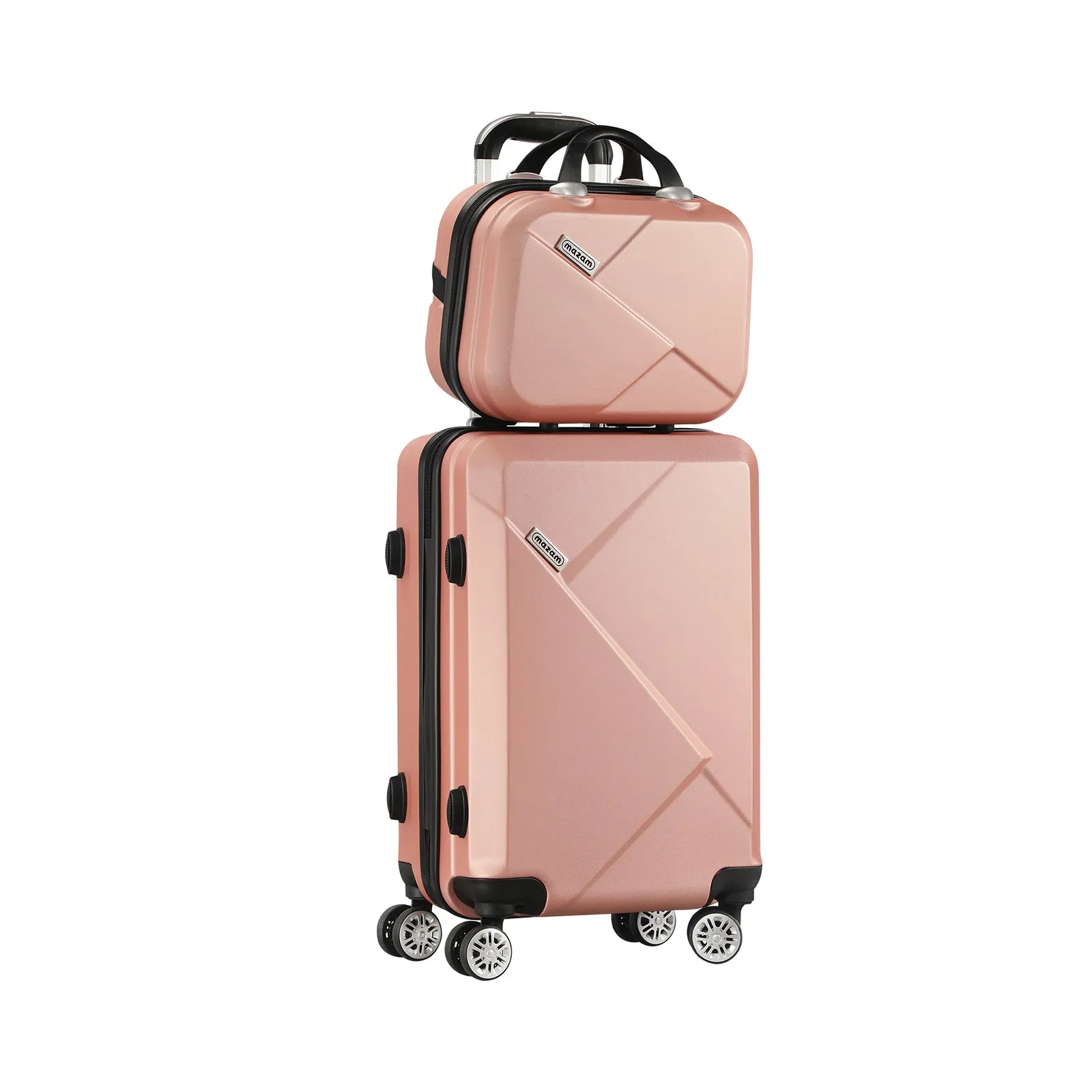 Mazam 2PCS Luggage Suitcase Trolley Set Travel TSA Lock Storage Hard Case Pink