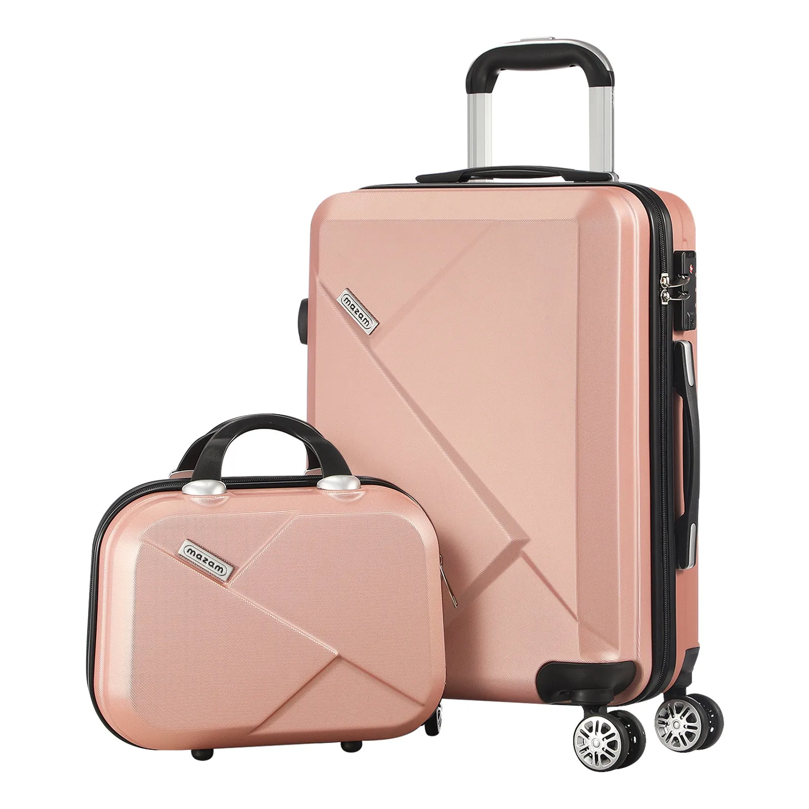 Mazam 2PCS Luggage Suitcase Trolley Set Travel TSA Lock Storage Hard Case Pink