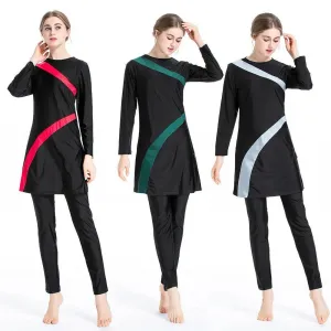 MB005 Muslim Women Swimwear, 3pcs Burkini Modest Swimsuit