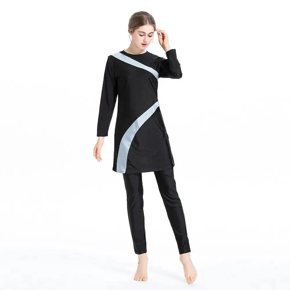 MB005 Muslim Women Swimwear, 3pcs Burkini Modest Swimsuit