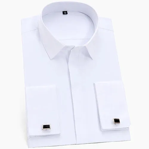 MC - Classic French Cuff Shirt: White, standard-fit, long sleeve, perfect for office wear