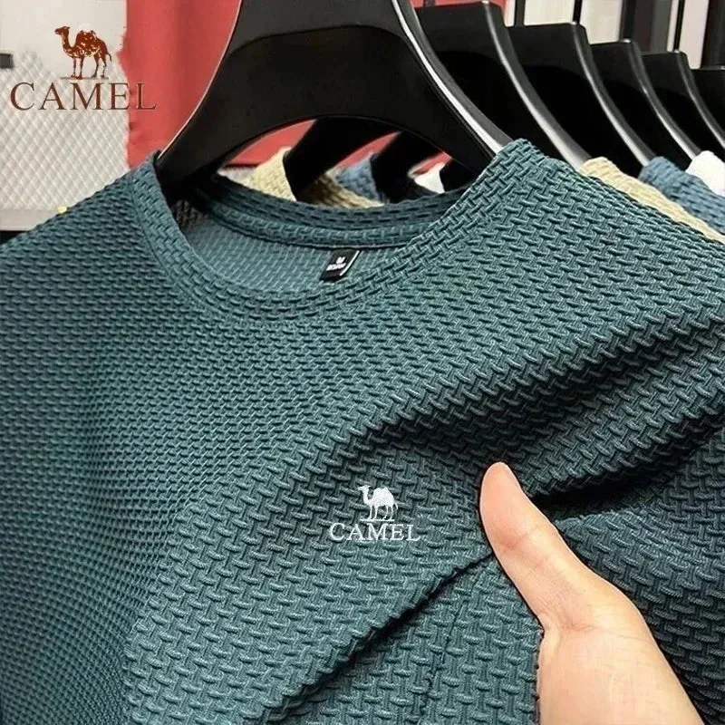 MC -Luxury CAMEL Polo Shirt: Embroidered, ice silk fabric, breathable short sleeve for business wear