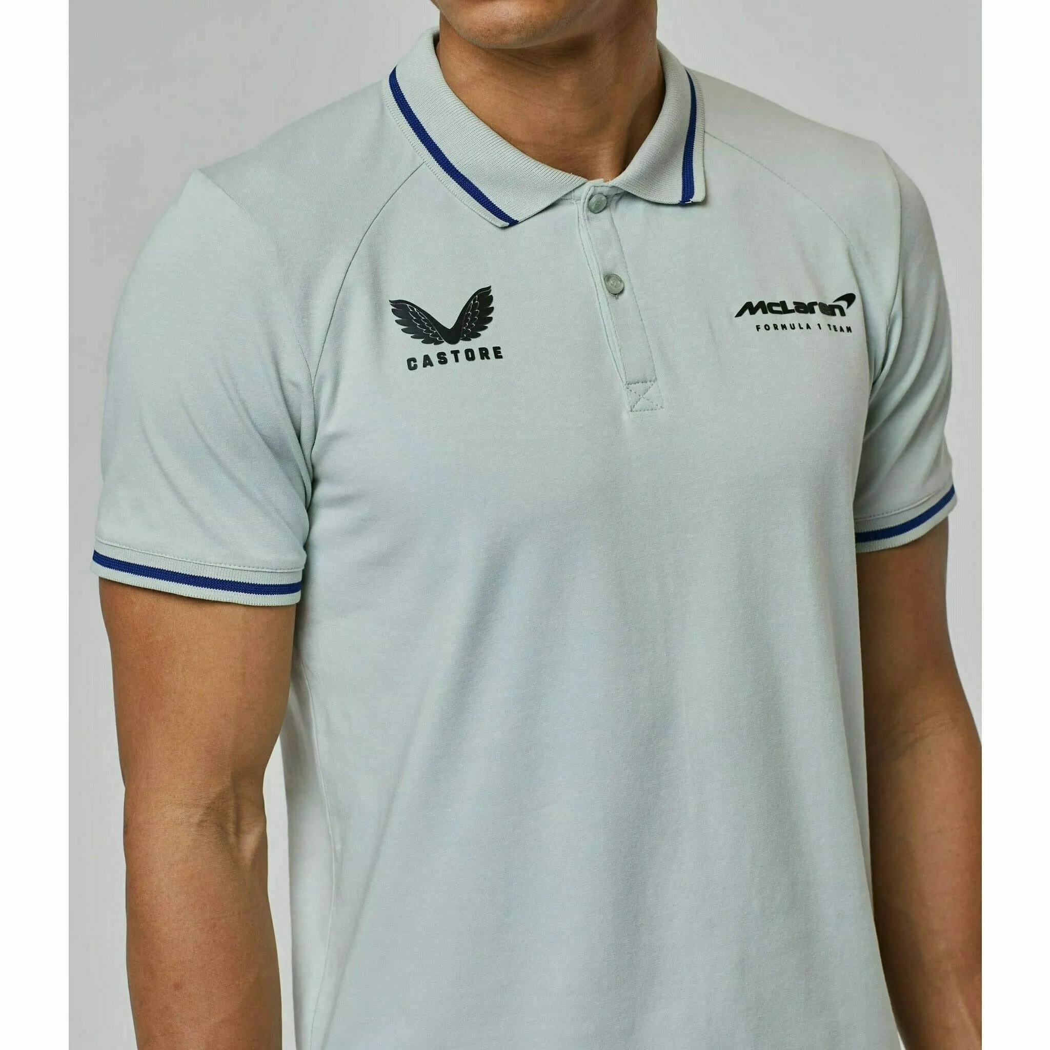 McLaren F1 Men's Lifestyle Polo Shirt- Black/Gray/Blue/White