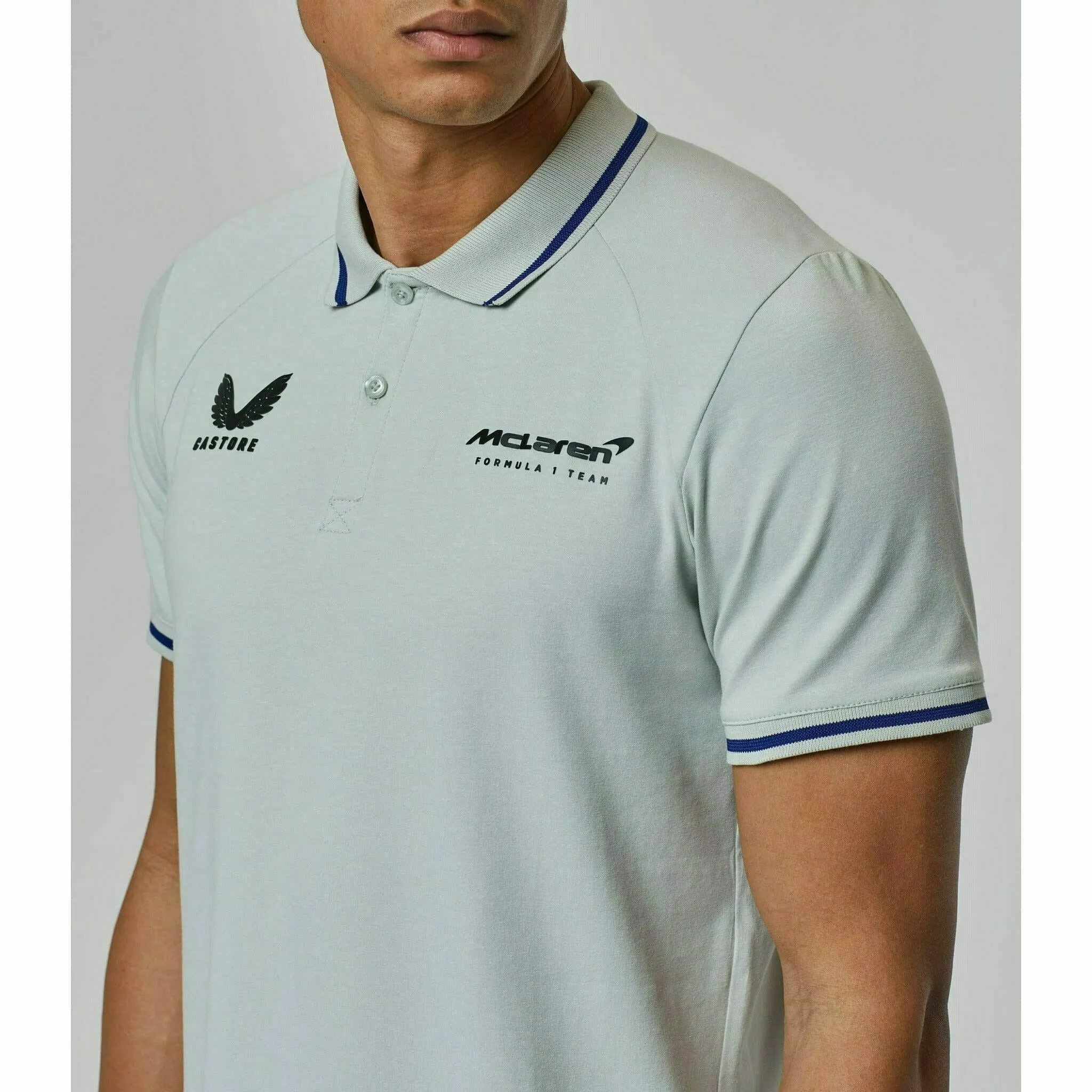 McLaren F1 Men's Lifestyle Polo Shirt- Black/Gray/Blue/White