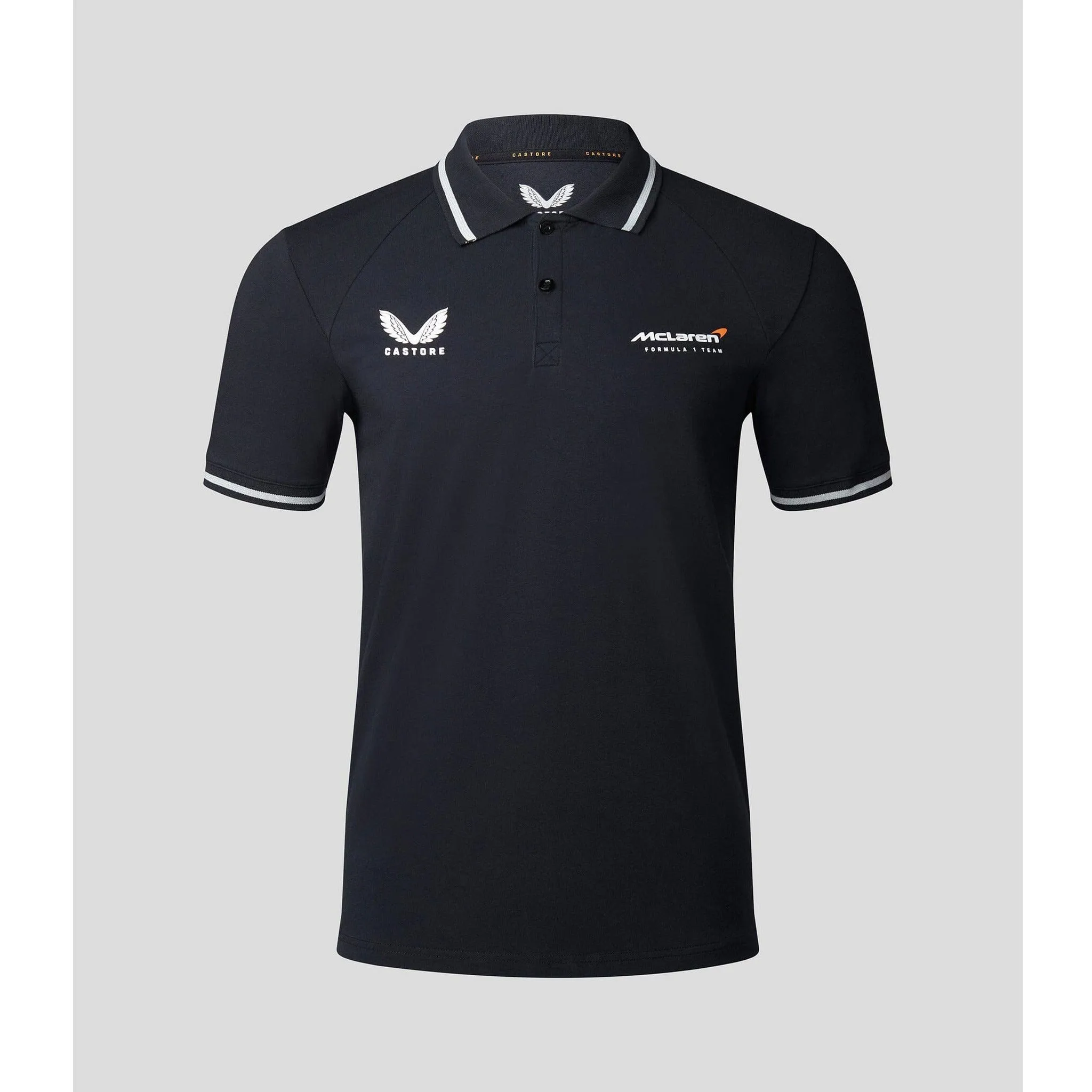 McLaren F1 Men's Lifestyle Polo Shirt- Black/Gray/Blue/White