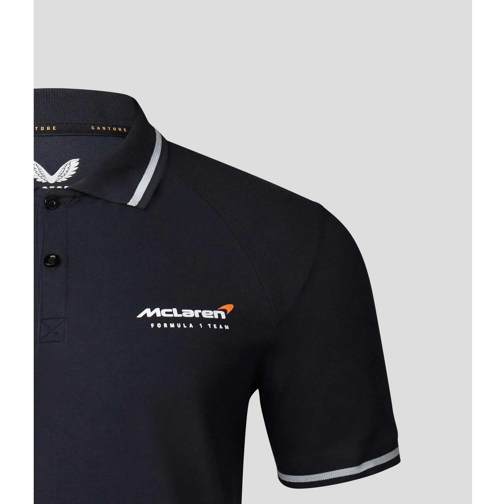 McLaren F1 Men's Lifestyle Polo Shirt- Black/Gray/Blue/White