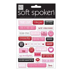 Me & My Big Ideas Soft Spoken Themed Embellishments Love Pebbles (J17)*