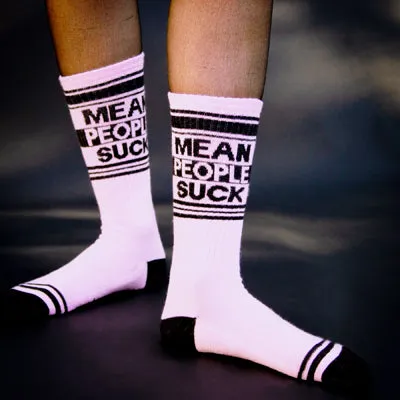 Mean People Suck Ribbed Gym Socks