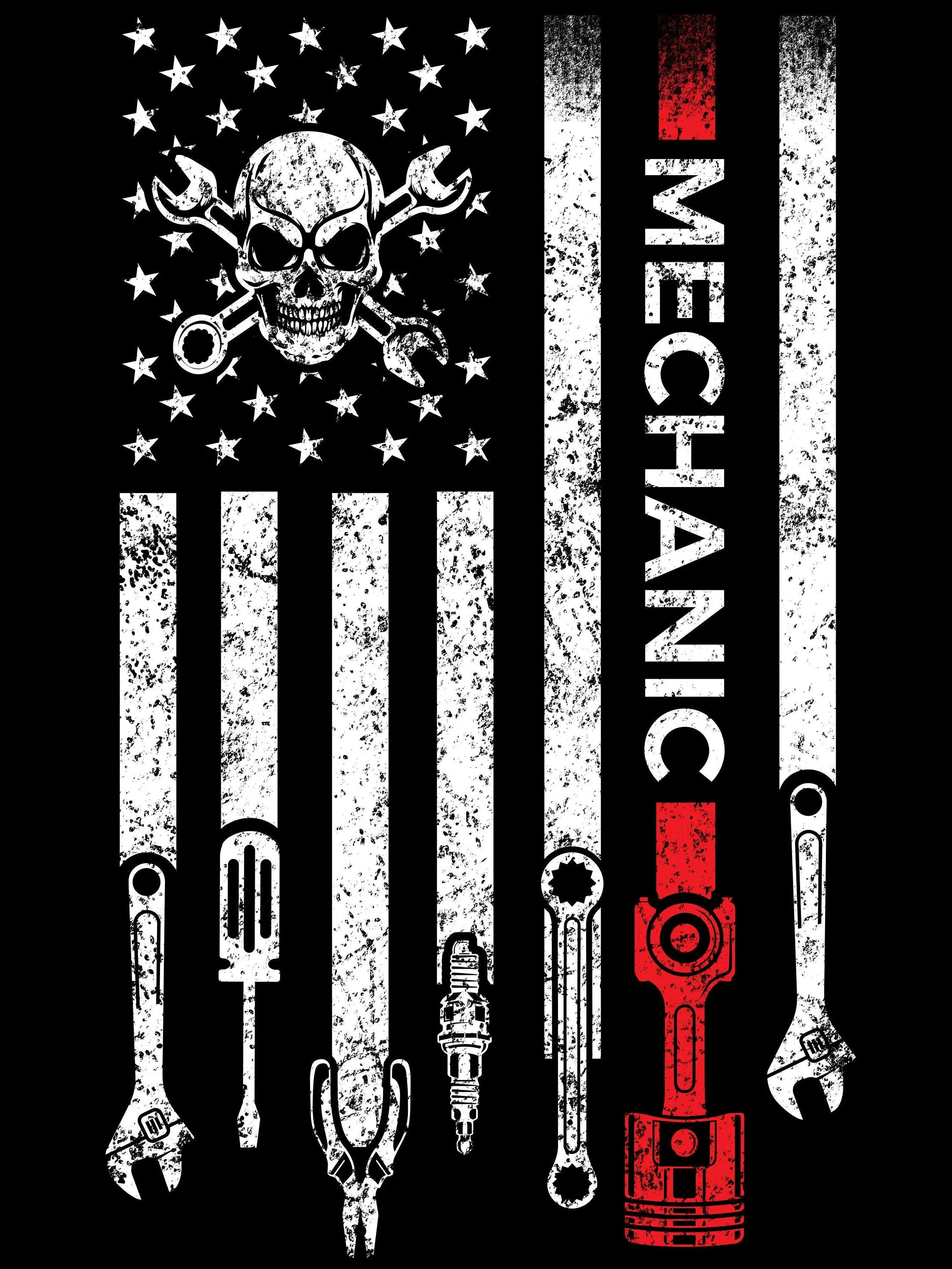 Mechanic Patriotic  American Flag Shirt |  Mechanic T-Shirt | USA Flag Patriotic  | American Flag | Gift for Mechanics | Unisex T-shirts