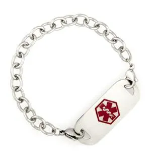 Medical Alert ID - Stainless Steel Bracelet