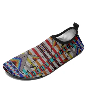 Medicine Blessing White Kid's Sockamoccs Slip On Shoes