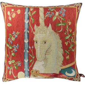 Medieval Unicorn Tapestry Pillow Cover