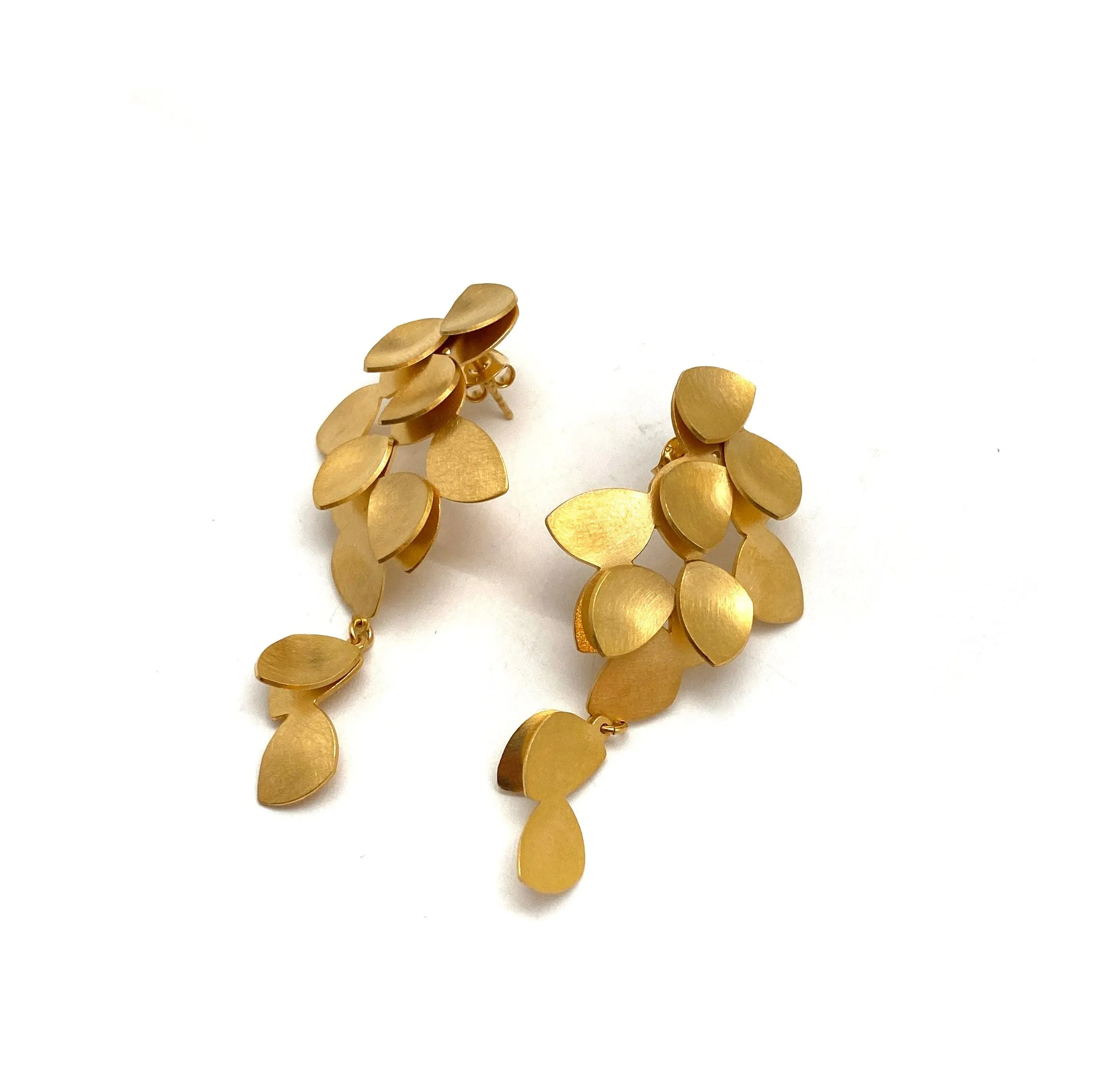 Medium Blossoming Petal Drops - Gold