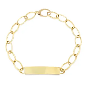 Medium Edith Link Bracelet with Engravable Nameplate