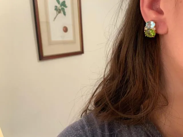 Medium GUM DROP™ Earrings with Iolite and Amethyst and Diamonds