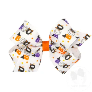 Medium Halloween-themed Printed Grosgrain Hair Bow