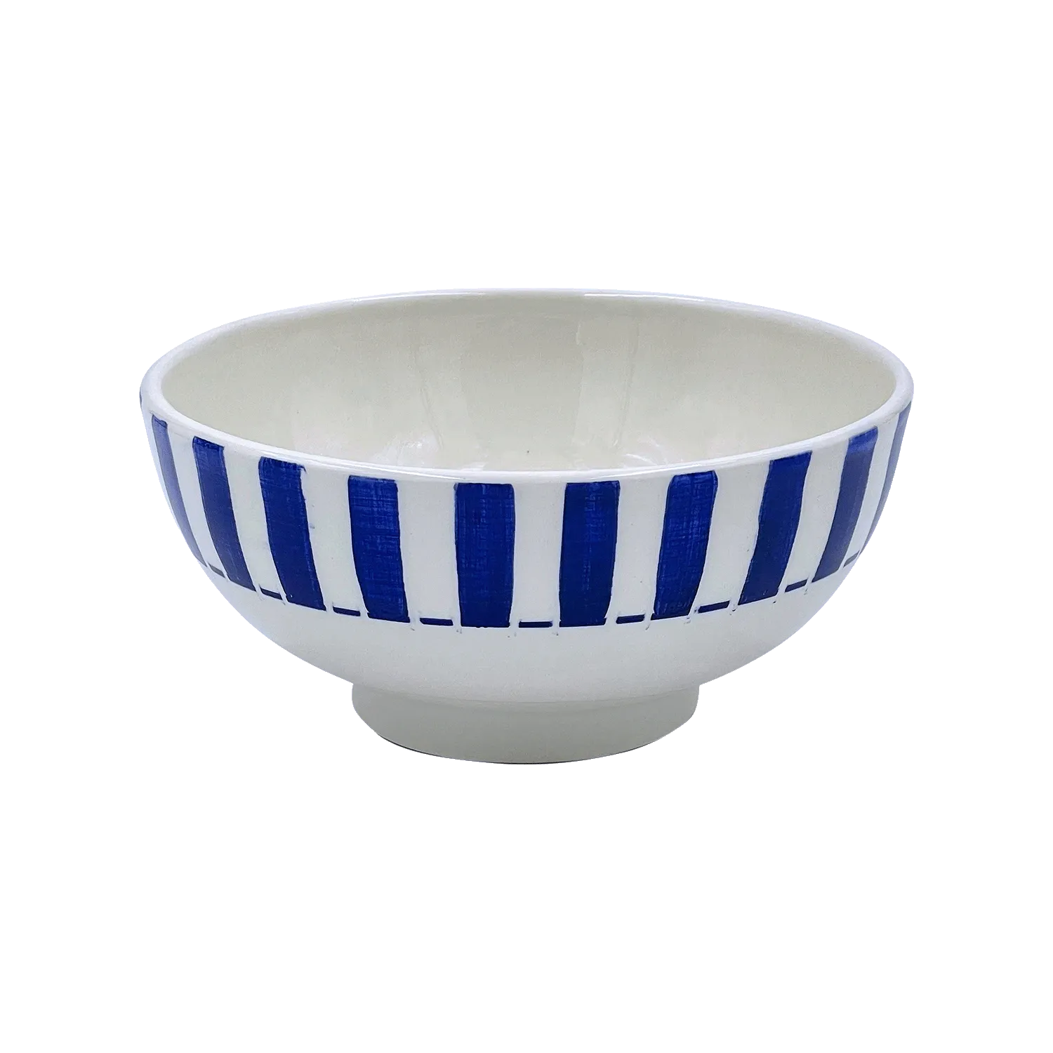 Medium Navy Blue Stripes Bowl